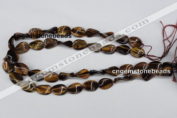 CTW63 15.5 inches 13*18mm twisted oval yellow tiger eye beads