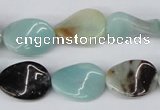 CTW65 15.5 inches 13*18mm twisted oval amazonite gemstone beads