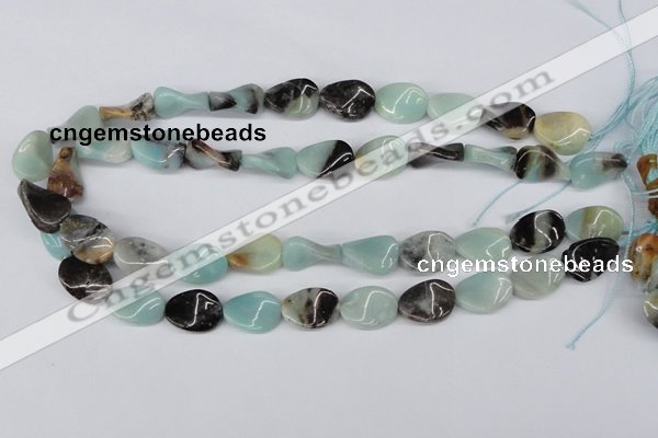 CTW65 15.5 inches 13*18mm twisted oval amazonite gemstone beads