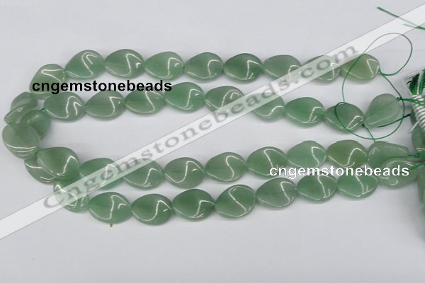 CTW72 15.5 inches 15*20mm twisted oval green aventurine beads