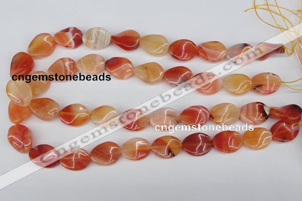 CTW73 15.5 inches 15*20mm twisted oval agate gemstone beads