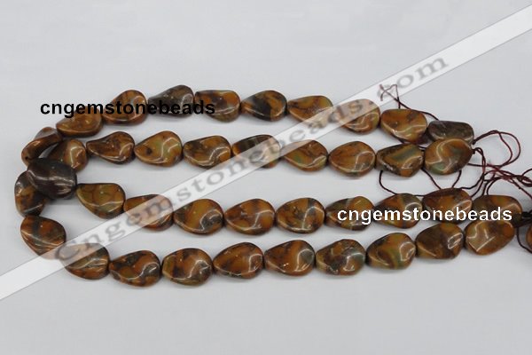 CTW75 15.5 inches 15*20mm twisted oval jasper gemstone beads