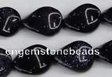 CTW79 15.5 inches 15*20mm twisted oval blue goldstone beads