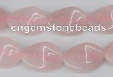 CTW80 15.5 inches 15*20mm twisted oval rose quartz beads