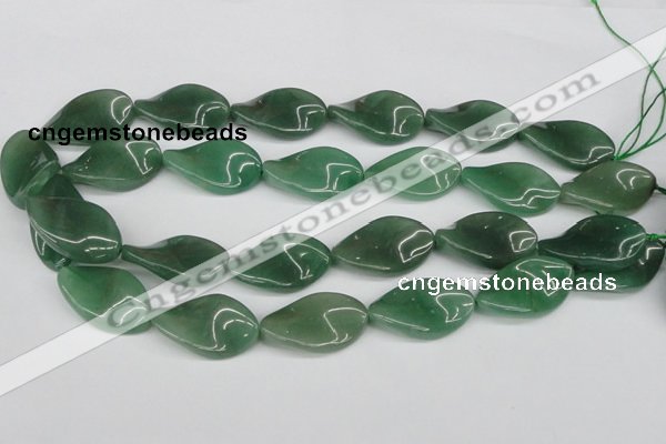 CTW90 15.5 inches 18*30mm twisted oval green aventurine beads