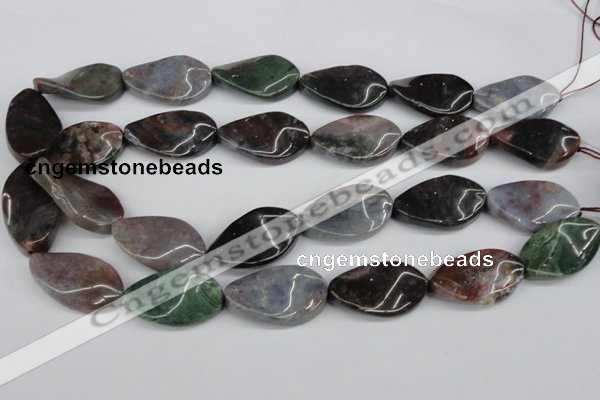 CTW92 15.5 inches 18*30mm twisted oval Indian agate gemstone beads