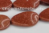 CTW94 15.5 inches 18*30mm twisted oval goldstone gemstone beads