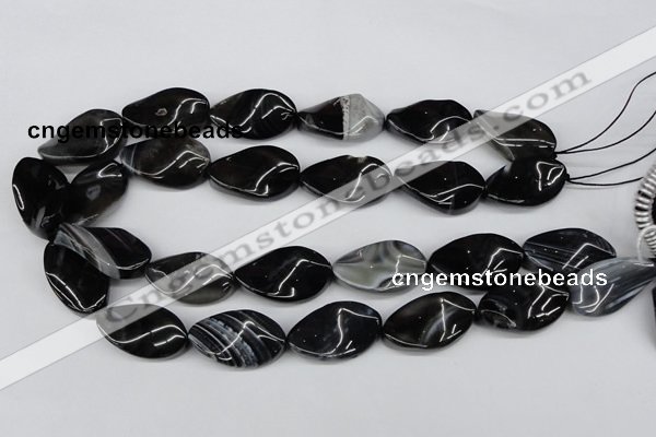 CTW96 15.5 inches 18*30mm twisted oval madagascar agate beads