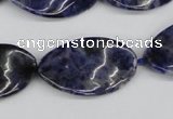CTW97 15.5 inches 18*30mm twisted oval sodalite gemstone beads