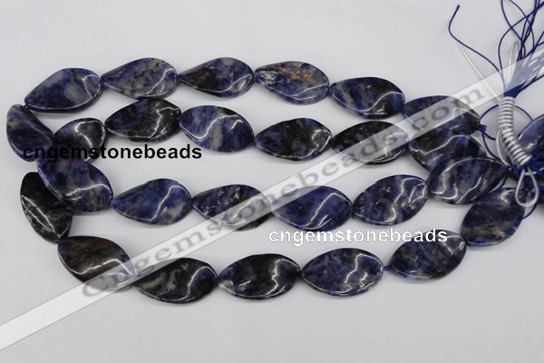 CTW97 15.5 inches 18*30mm twisted oval sodalite gemstone beads