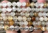 CTZ22 15 inches 8mm round yellow topaz quartz beads wholesale