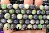 CTZ545 15 inches 10mm round tanzanite & tsavorite beads