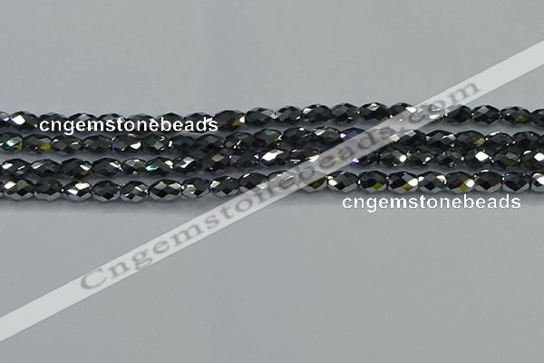 CTZ646 15.5 inches 5*8mm faceted rice terahertz beads wholesale