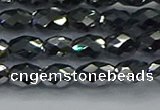 CTZ647 15.5 inches 6*9mm faceted rice terahertz beads wholesale