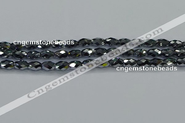 CTZ648 15.5 inches 7*11mm faceted rice terahertz beads wholesale