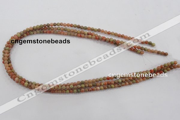 CUG100 15.5 inches 4mm round Chinese unakite beads wholesale