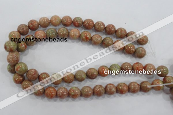 CUG105 15.5 inches 14mm round Chinese unakite beads wholesale