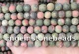 CUG192 15.5 inches 8mm round matte unakite beads wholesale