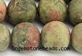 CUG209 15 inches 12mm round matte unakite beads