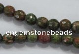 CUG300 15.5 inches 4mm faceted round unakite gemstone beads