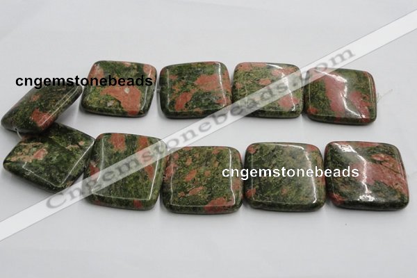 CUG52 16 inches 40*40mm square natural unakite gemstone beads wholesale