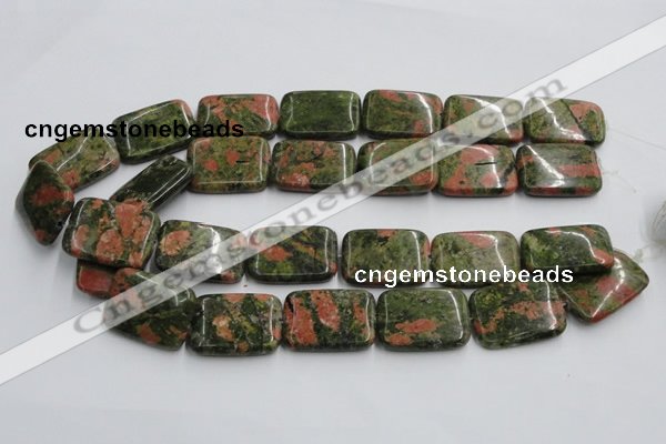 CUG54 16 inches 22*30mm rectangle natural unakite gemstone beads