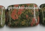 CUG55 16 inches 30*40mm rectangle natural unakite gemstone beads