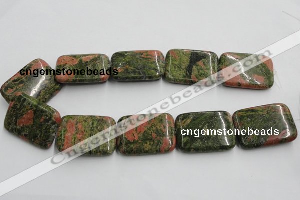 CUG55 16 inches 30*40mm rectangle natural unakite gemstone beads