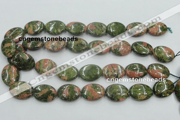 CUG62 16 inches 18*25mm oval natural unakite gemstone beads wholesale