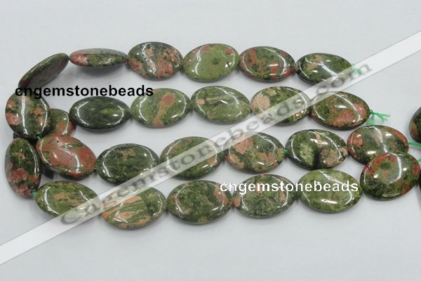 CUG63 16 inches 22*30mm oval natural unakite gemstone beads wholesale