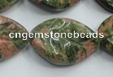 CUG64 16 inches 22*30mm twisted leaf natural unakite beads wholesale