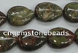 CUJ04 15.5 inches 15*20mm flat teardrop autumn jasper gemstone beads