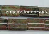 CUJ08 15.5 inches 15*20mm flat tube autumn jasper gemstone beads