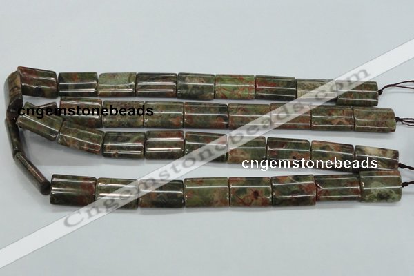 CUJ08 15.5 inches 15*20mm flat tube autumn jasper gemstone beads