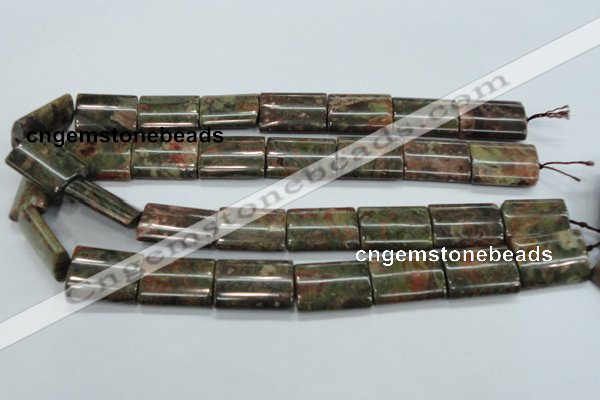 CUJ09 15.5 inches 18*25mm flat tube autumn jasper gemstone beads