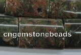 CUJ10 15.5 inches 22*30mm flat tube autumn jasper gemstone beads