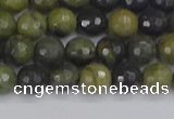 CUJ101 15.5 inches 6mm faceted round African green autumn jasper beads