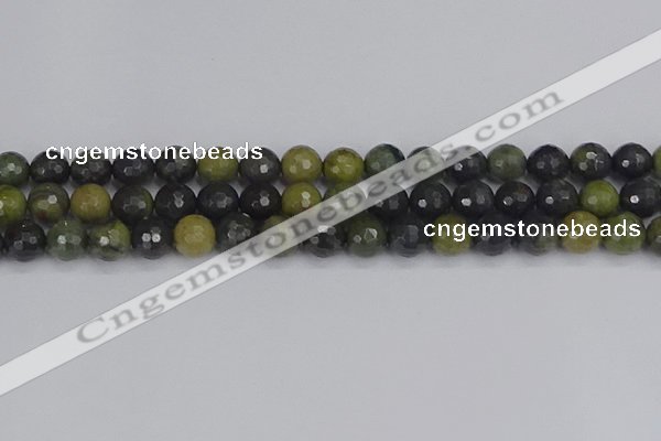 CUJ102 15.5 inches 8mm faceted round African green autumn jasper beads