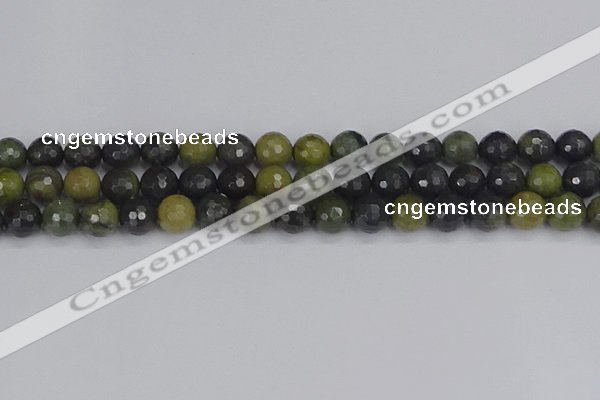 CUJ101 15.5 inches 6mm faceted round African green autumn jasper beads