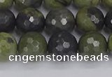 CUJ103 15.5 inches 10mm faceted round African green autumn jasper beads