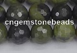 CUJ104 15.5 inches 12mm faceted round African green autumn jasper beads