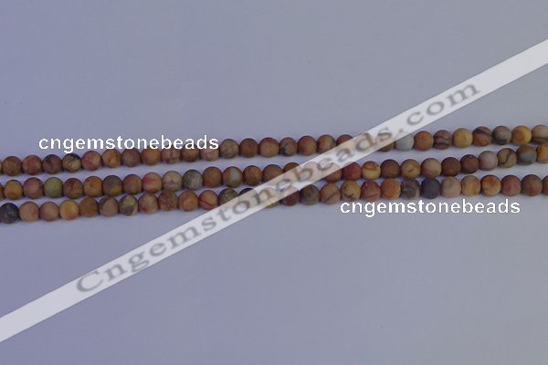 CVJ10 15.5 inches 4mm round matte venus jasper beads wholesale