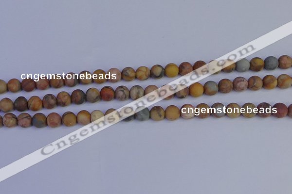 CVJ12 15.5 inches 8mm round matte venus jasper beads wholesale