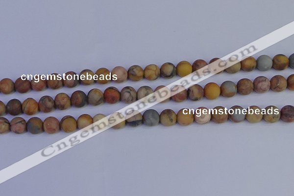 CVJ14 15.5 inches 10mm round matte venus jasper beads wholesale