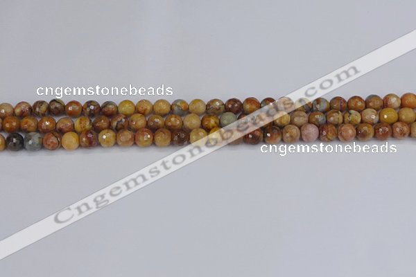 CVJ21 15.5 inches 4mm faceted round venus jasper beads wholesale