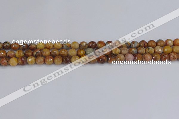 CVJ22 15.5 inches 6mm faceted round venus jasper beads wholesale