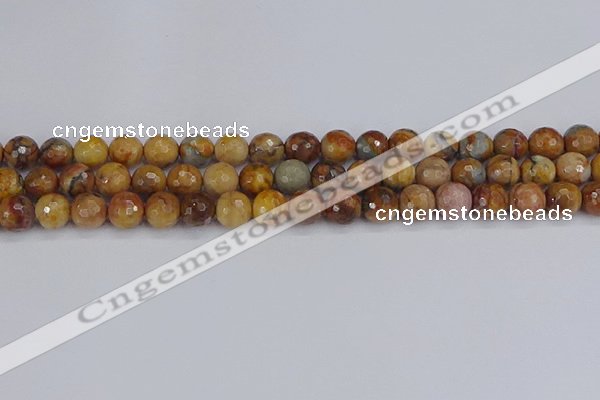 CVJ23 15.5 inches 8mm faceted round venus jasper beads wholesale