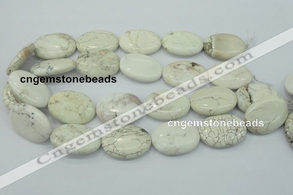 CWB02 15.5 inches 25*35mm oval natural white howlite gemstone beads