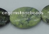 CWB103 15.5 inches 25*35mm oval yellow howlite turquoise beads