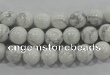 CWB202 15.5 inches 8mm round natural white howlite beads wholesale